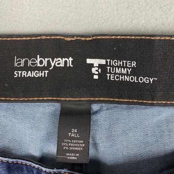 Lane Bryant Straight Leg Jeans Dark Wash Tummy Control Tall Womens Size 24 Plus - Picture 5 of 9
